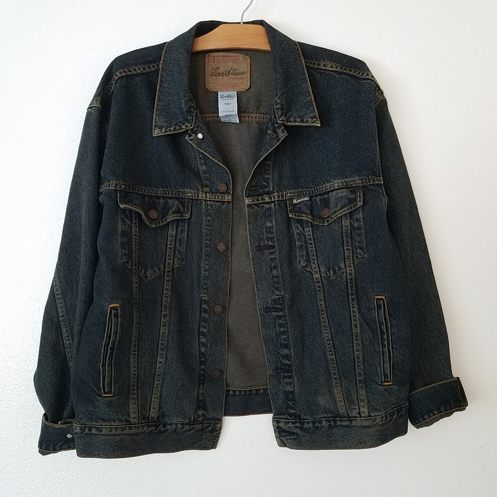 EUC Levi Strauss Signature Dark Denim Jean Jacket